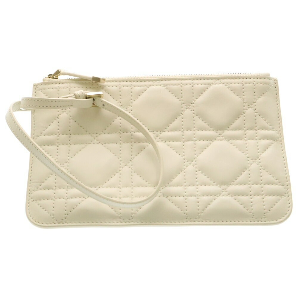 Dior White Handbag Cannage Leather TOUJOURS Calfskin Quilted - Picture 5 of 6